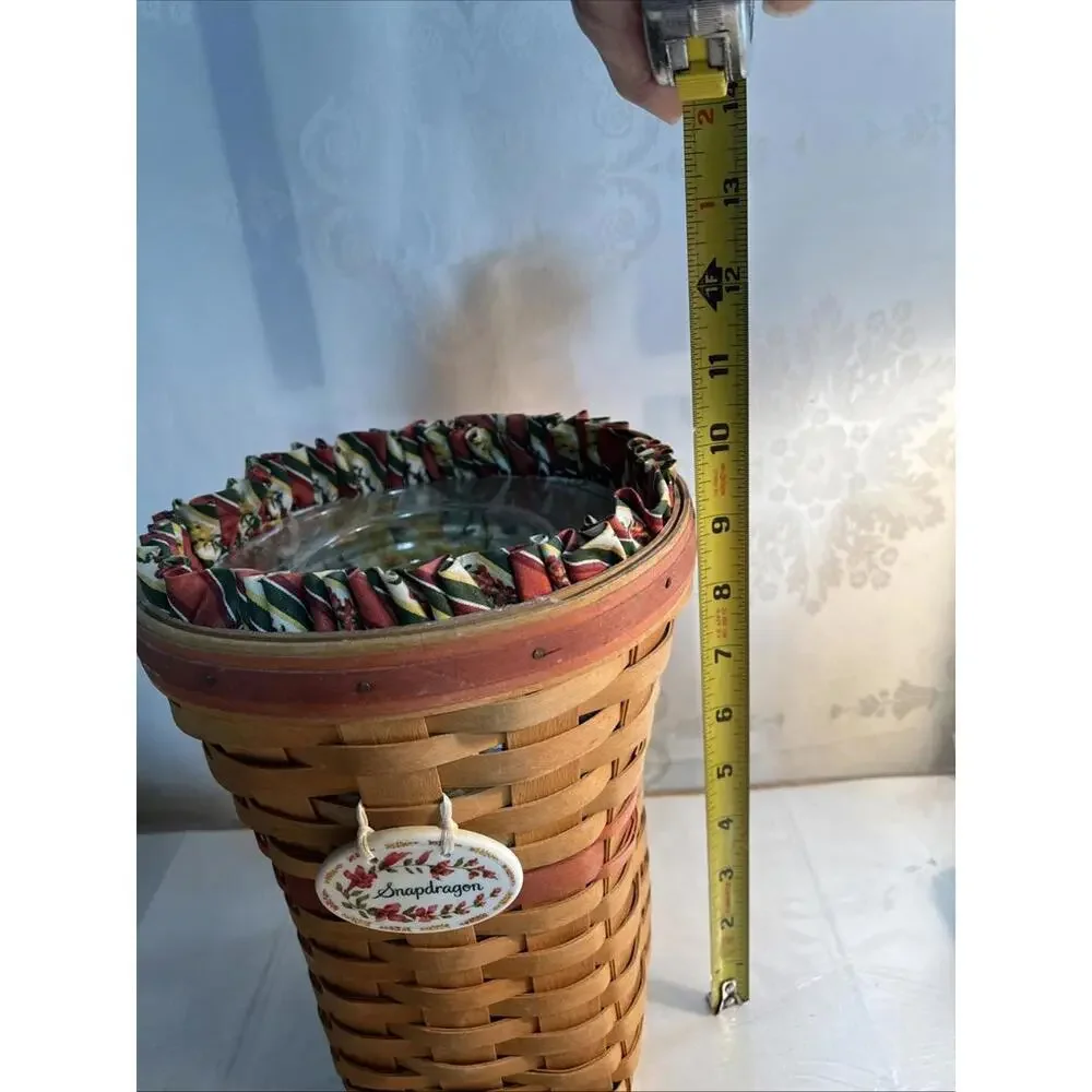 Longaberger 1998 May Series Snapdragon Basket w/Liner, Protector and Tie-on
